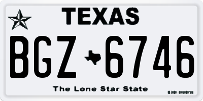 TX license plate BGZ6746