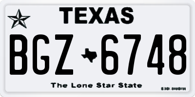TX license plate BGZ6748