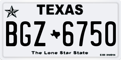 TX license plate BGZ6750