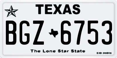 TX license plate BGZ6753