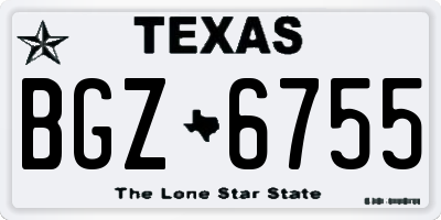 TX license plate BGZ6755