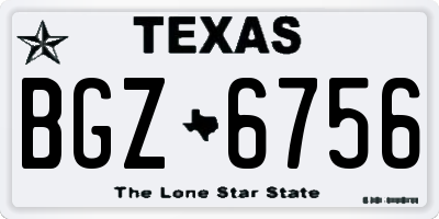 TX license plate BGZ6756