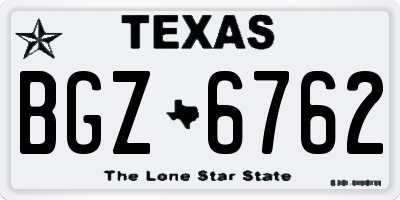 TX license plate BGZ6762