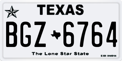 TX license plate BGZ6764