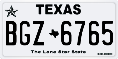 TX license plate BGZ6765
