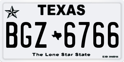 TX license plate BGZ6766