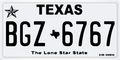 TX license plate BGZ6767