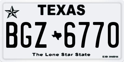 TX license plate BGZ6770