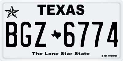 TX license plate BGZ6774