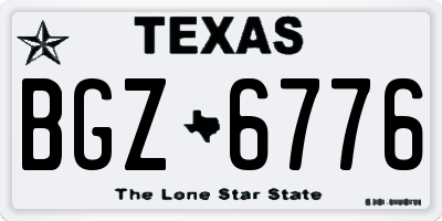 TX license plate BGZ6776