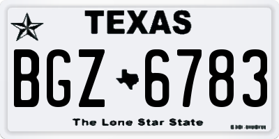 TX license plate BGZ6783