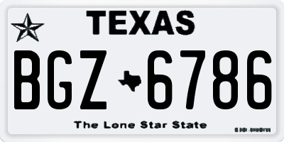TX license plate BGZ6786