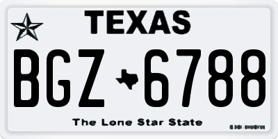 TX license plate BGZ6788