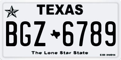 TX license plate BGZ6789
