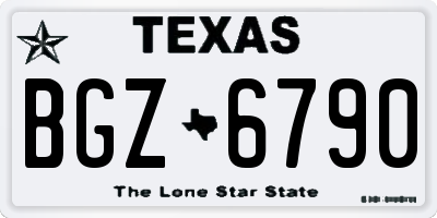 TX license plate BGZ6790