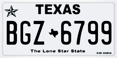 TX license plate BGZ6799