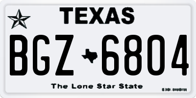 TX license plate BGZ6804