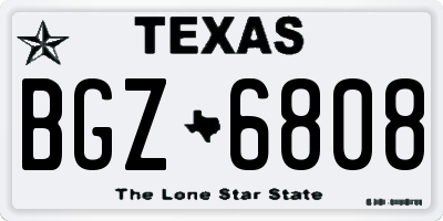 TX license plate BGZ6808
