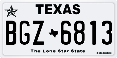 TX license plate BGZ6813