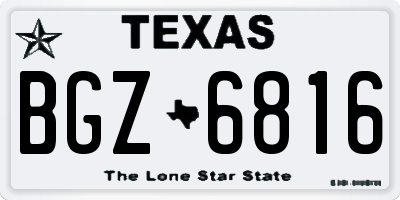 TX license plate BGZ6816