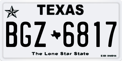 TX license plate BGZ6817
