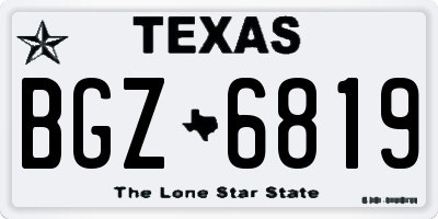 TX license plate BGZ6819