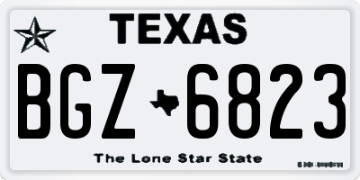 TX license plate BGZ6823