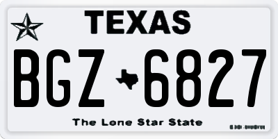 TX license plate BGZ6827