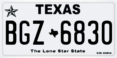 TX license plate BGZ6830