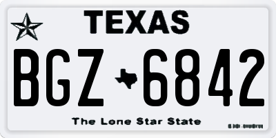 TX license plate BGZ6842