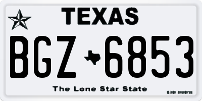 TX license plate BGZ6853