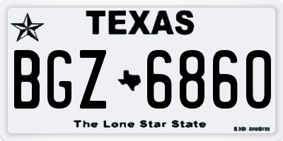 TX license plate BGZ6860