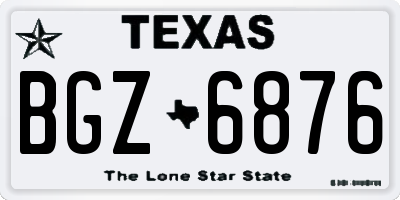 TX license plate BGZ6876