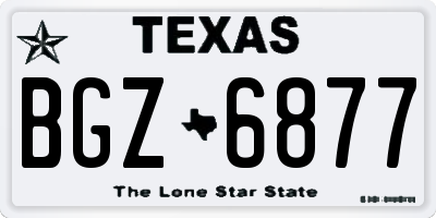 TX license plate BGZ6877