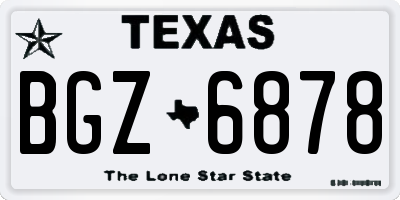 TX license plate BGZ6878