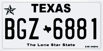 TX license plate BGZ6881