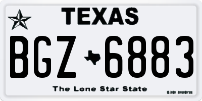 TX license plate BGZ6883
