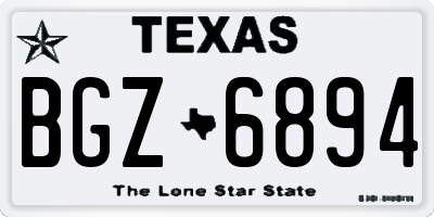 TX license plate BGZ6894