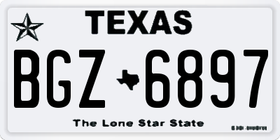 TX license plate BGZ6897