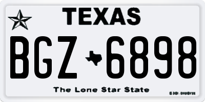 TX license plate BGZ6898