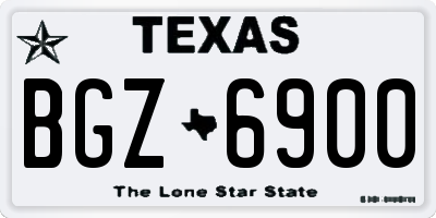 TX license plate BGZ6900