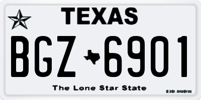 TX license plate BGZ6901
