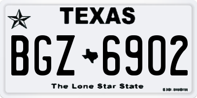 TX license plate BGZ6902