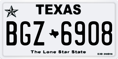 TX license plate BGZ6908