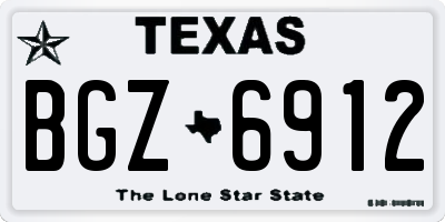 TX license plate BGZ6912