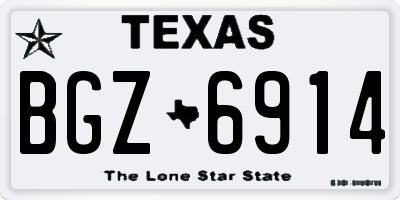 TX license plate BGZ6914