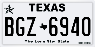 TX license plate BGZ6940