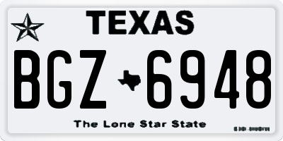 TX license plate BGZ6948