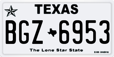 TX license plate BGZ6953