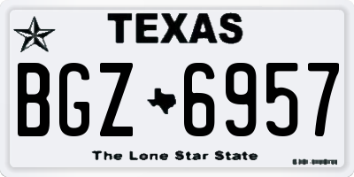 TX license plate BGZ6957